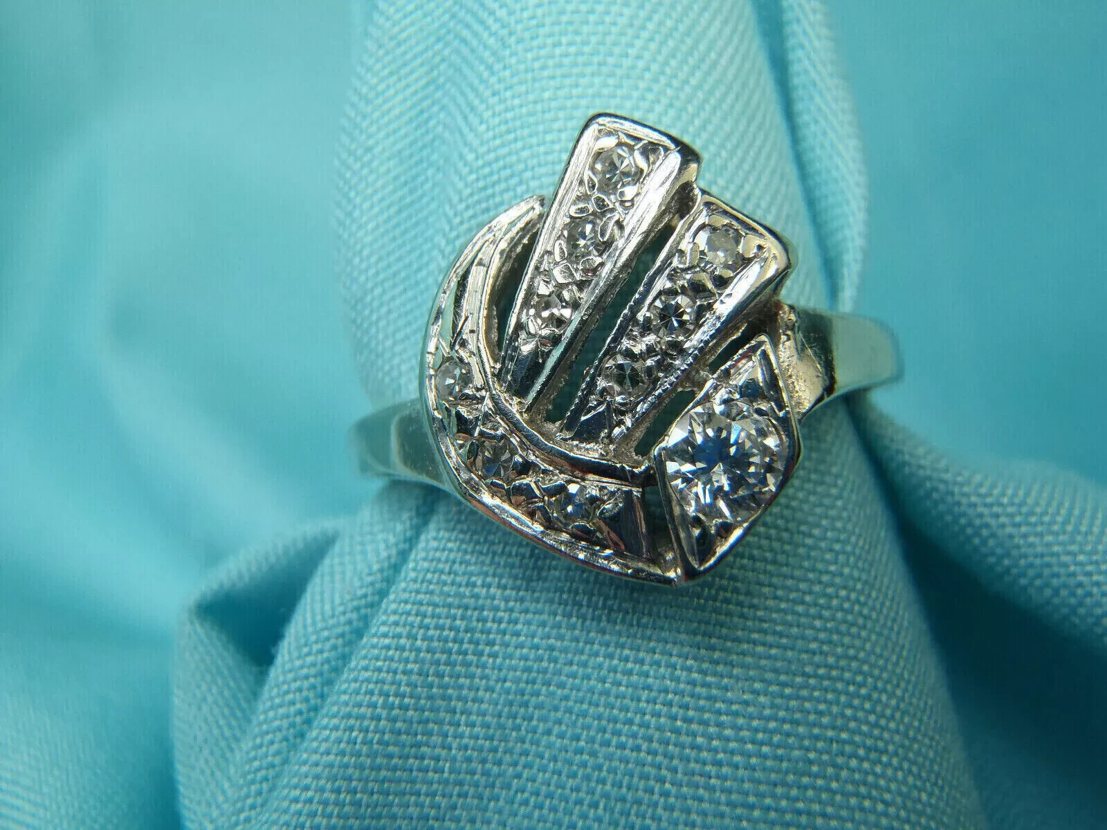 2Ct Round Cut Lab-Created Diamond Art Deco Style Wedding Ring 14K White Gold FN