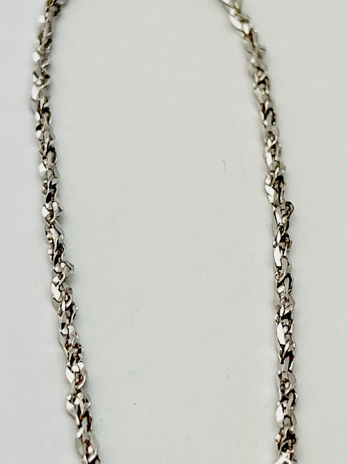 DaneCraft Tarnish Free 925 Italian Sterling Silver Twist Link Necklace 16”