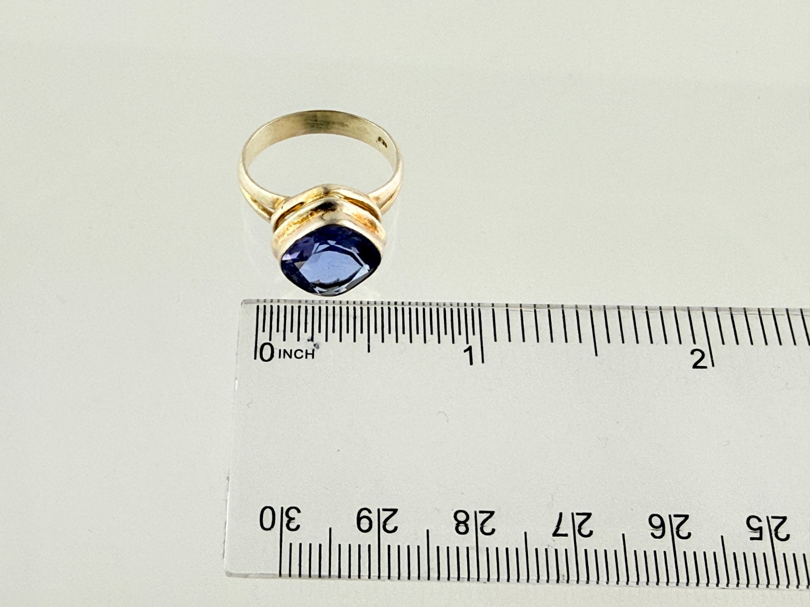 Vintage Sterling Silver Alexandrite Color Change Glass Blue Purple Ring Size 7.5
