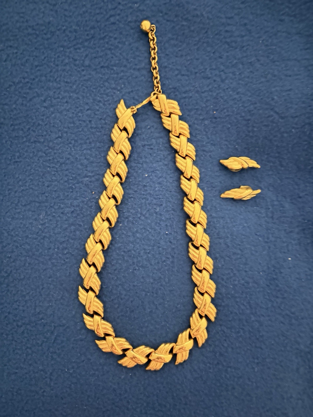 Napier Goldtone Necklace and Pierced Earrings Set