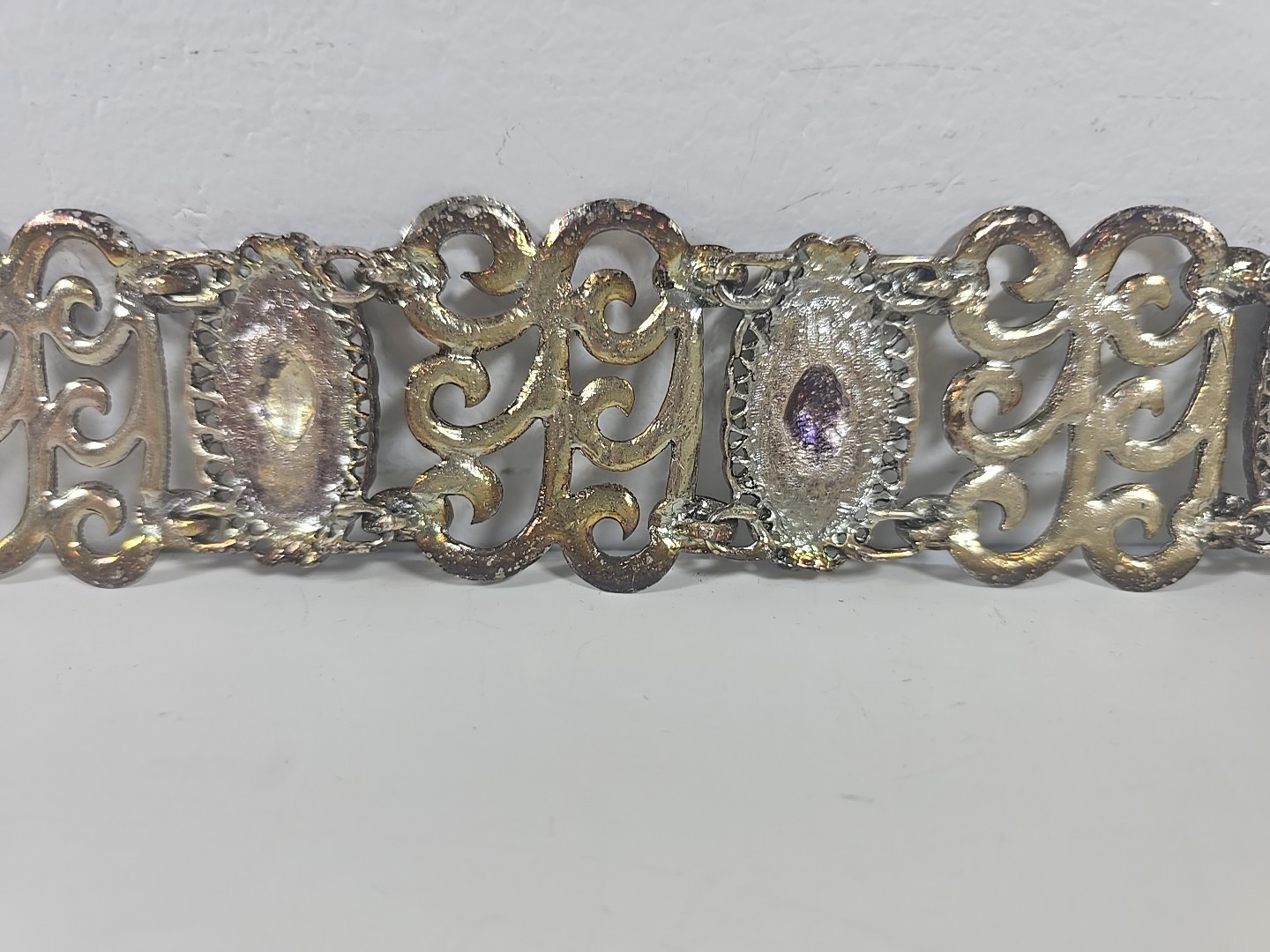 Vintage Victorian Wide Revival Bracelet Edwardian Design 8″ x 1 1/2″