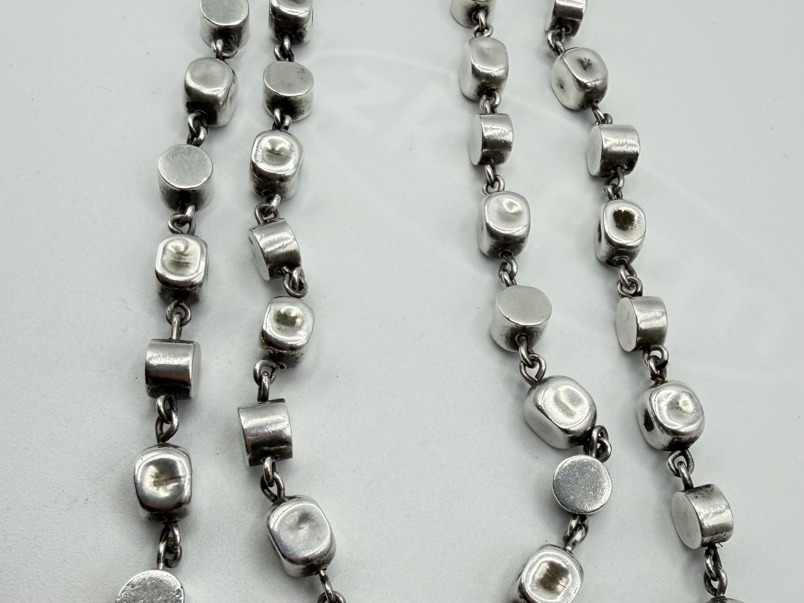 Vtg Brenda Schoenfeld 1995 Sterling Silver 925 MEX Designer Modernist Necklace