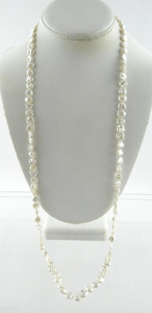 Vintage Hand Knotted Baroque Shape Freshwater Pearl Necklace No Clasp