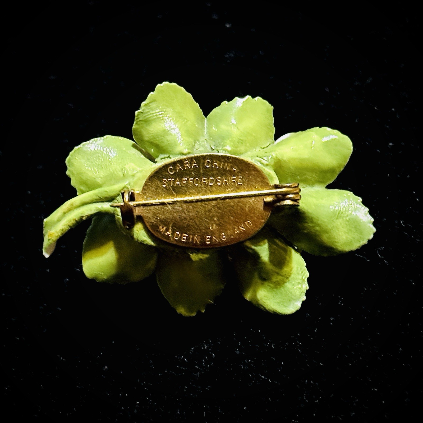 Cara Staffordshire Floral Brooch-1930s English Bone China Porcelain