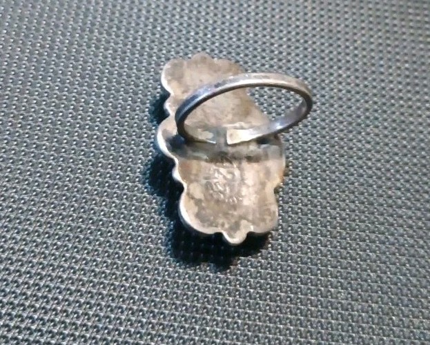Vintage Abalone 925 Sterling Silver Ring Size 4.25″ Mexico
