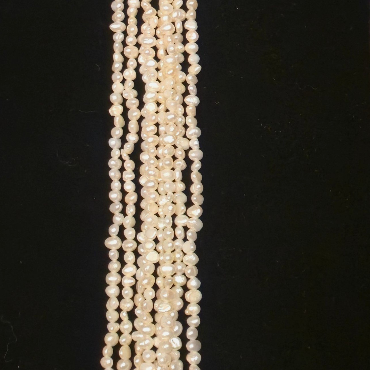 Vintage Ross Simons Pearl Necklace Baroque Choker Multi Strand 925 Clasp Signed