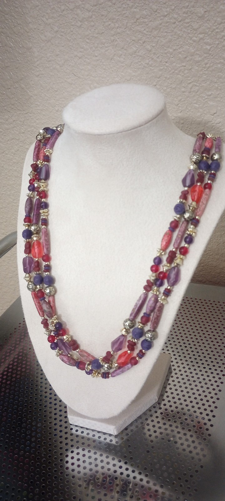 Triple-strand Beaded Necklace