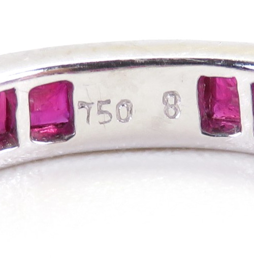 Antique Art Deco 1920’s Ruby Eternity Wedding Band Size 6.25 UK-M EGL USA 2.08CT