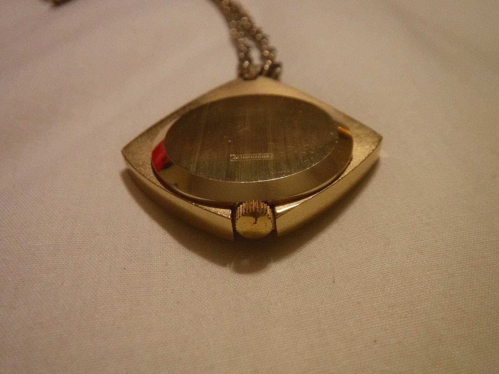 Endura vintage gold pendant watch with 22 inch chain