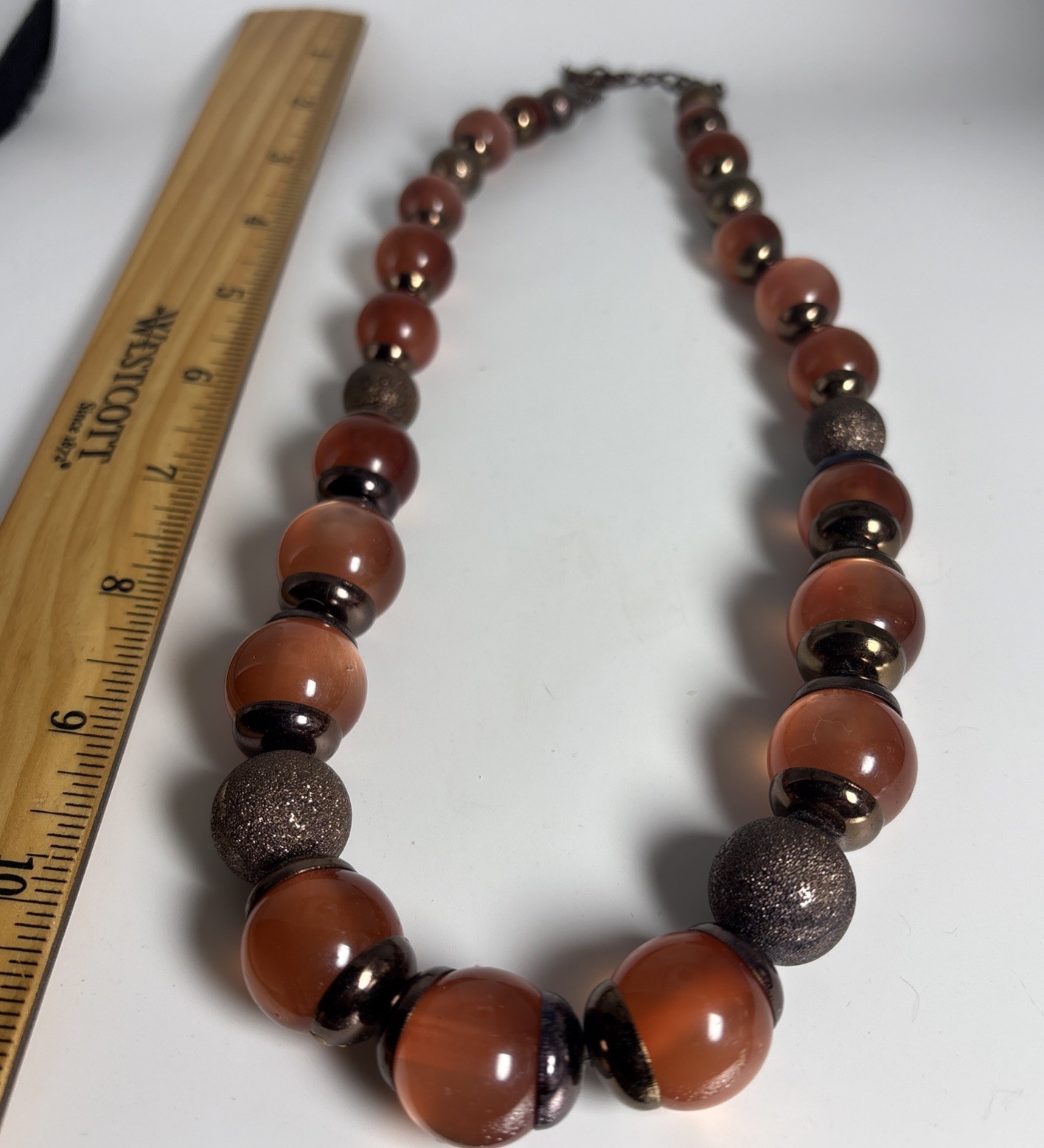 Vintage Coldwater Creek Jewelry Large Orange And Brown Beads