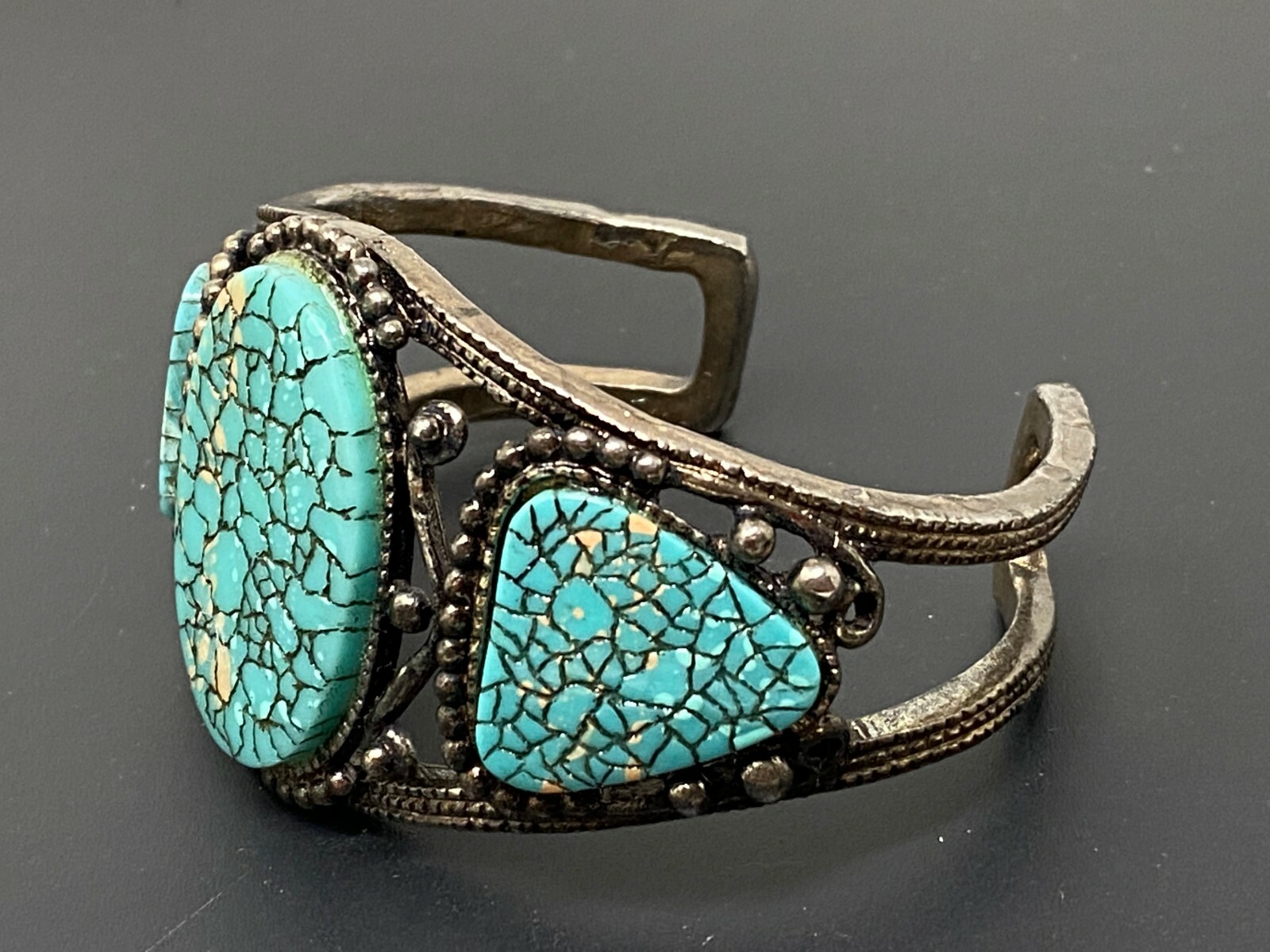 Vintage South Western Blue Lucite Cuff Bracelet