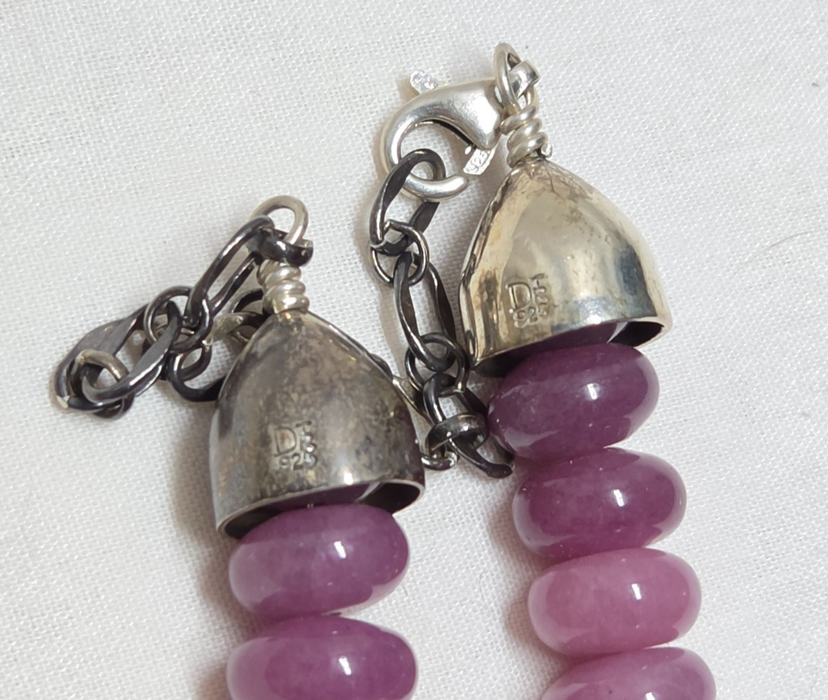 Jay King Amethyst Bead Necklace Sterling Caps