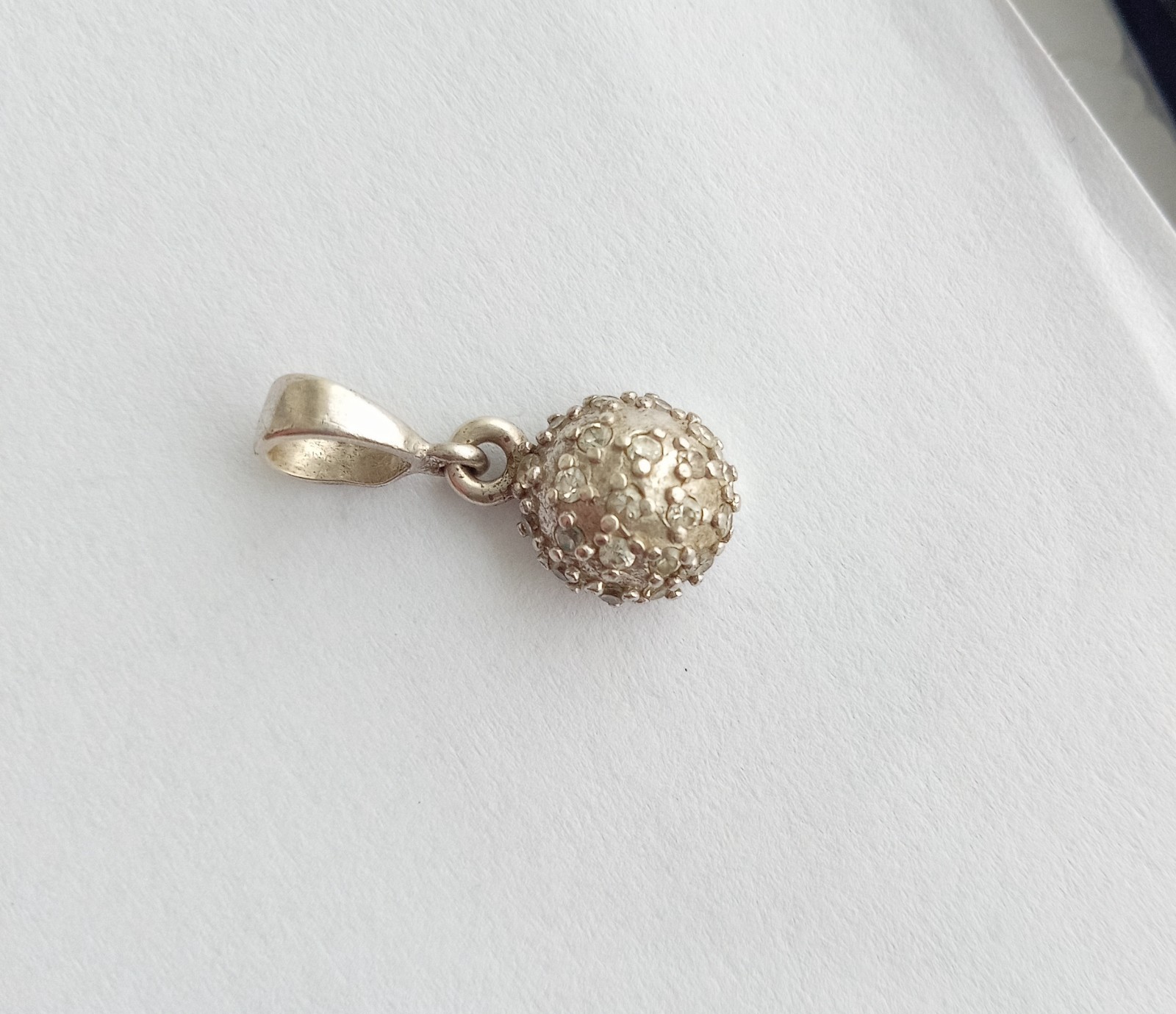 Vintage Beautiful Pendant White stones Sterling Silver 925 test Women’s Jewelry