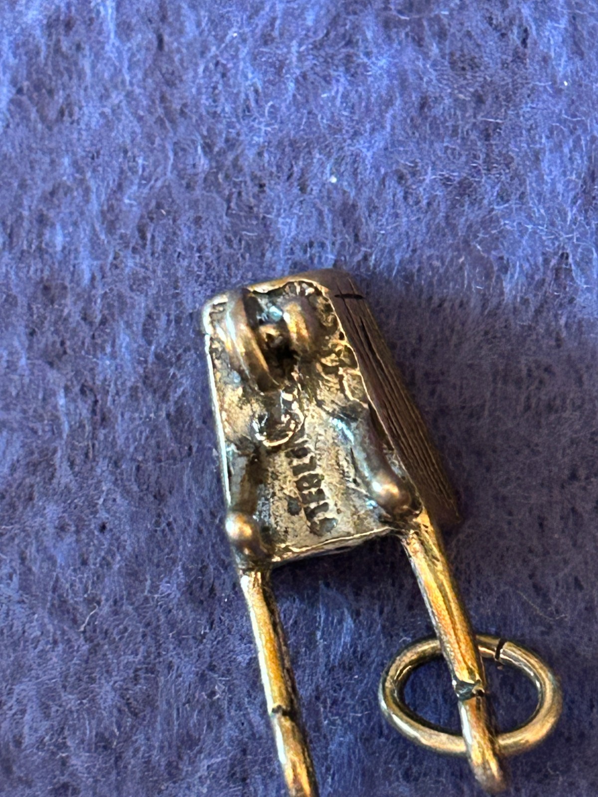 Vtg 3D Sterling Silver Charm Pendant Wheelbarrow 1.8 Grams Moving wheel