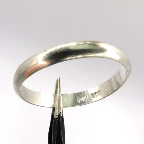 Vintage CW 925 Sterling Silver 3mm Sz 9 Unisex Wedding Band Ring