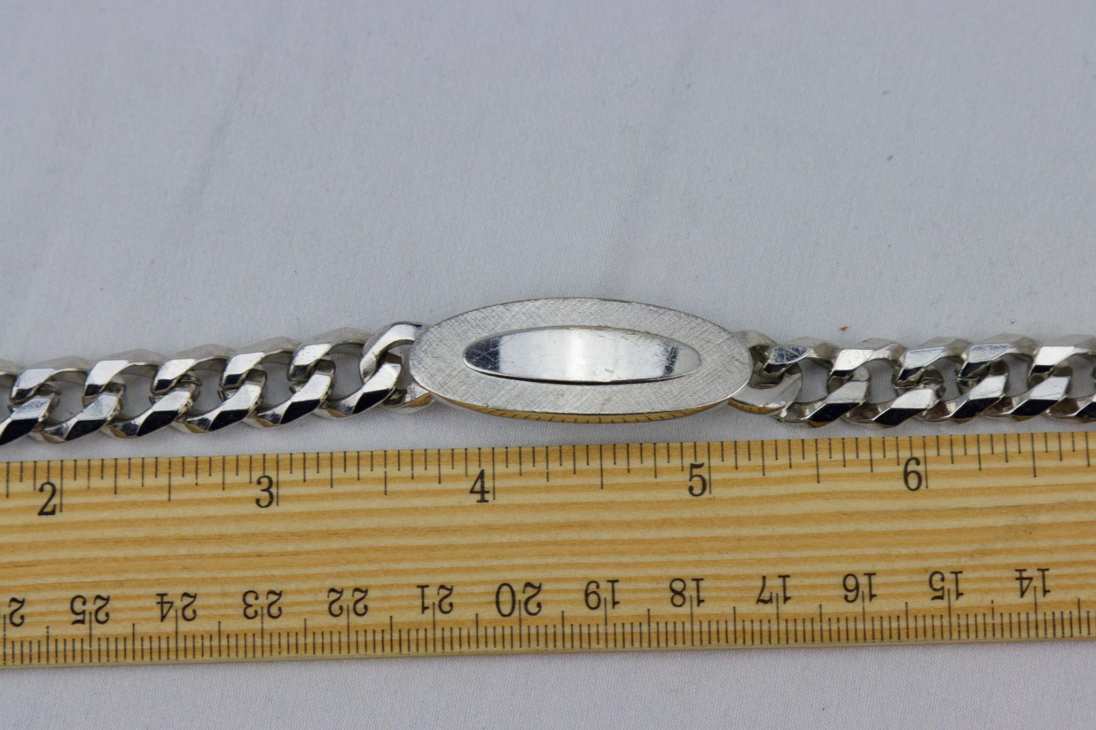 Swank Vintage Silver Tone Chunk-Chain Bracelet, 4gr