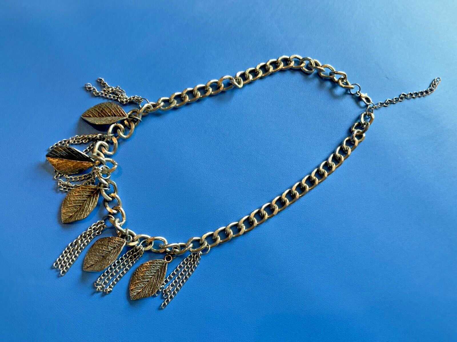 Vintage silver tone tassels cowboy MCM boho NECKLACE feather southwestern tribal