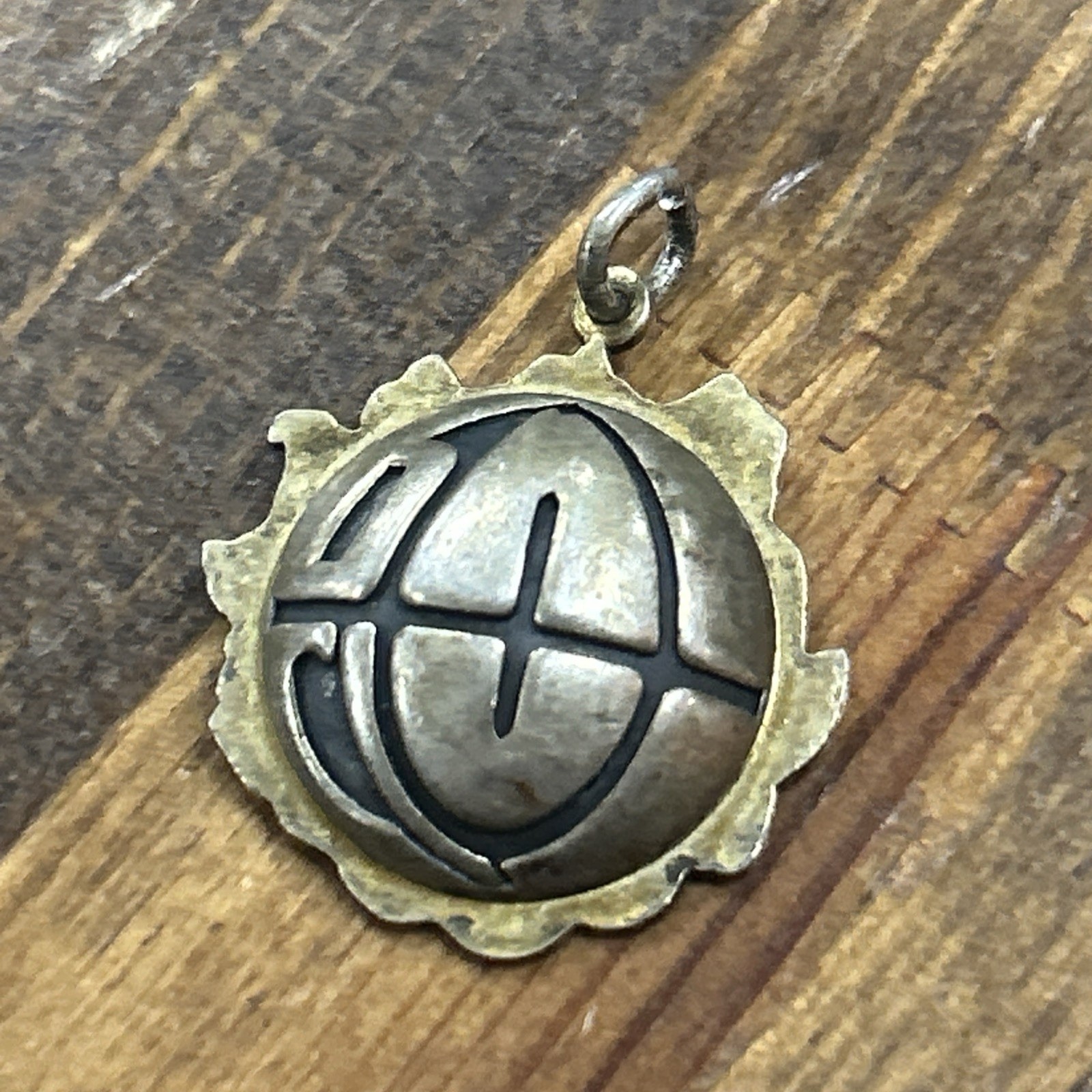 LGB Balfour 925 Sterling Silver 2-Tone Runic Dome Pendant 5.21 Grams