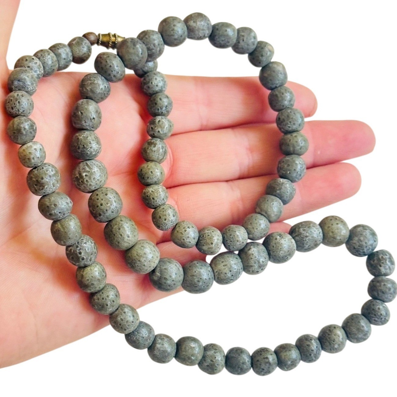 VTG Blue Sponge Coral Necklace Genuine Natural beaded Graduated Beaded 28g 22″