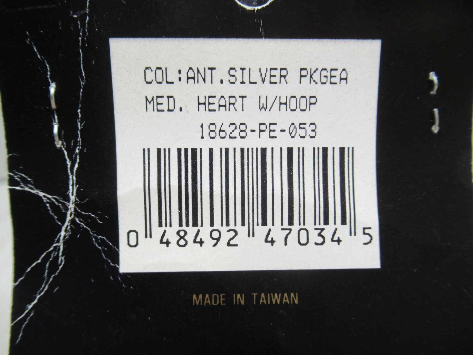 Western Crafts Victorian Hearts line silver tone heart charm sealed vintage