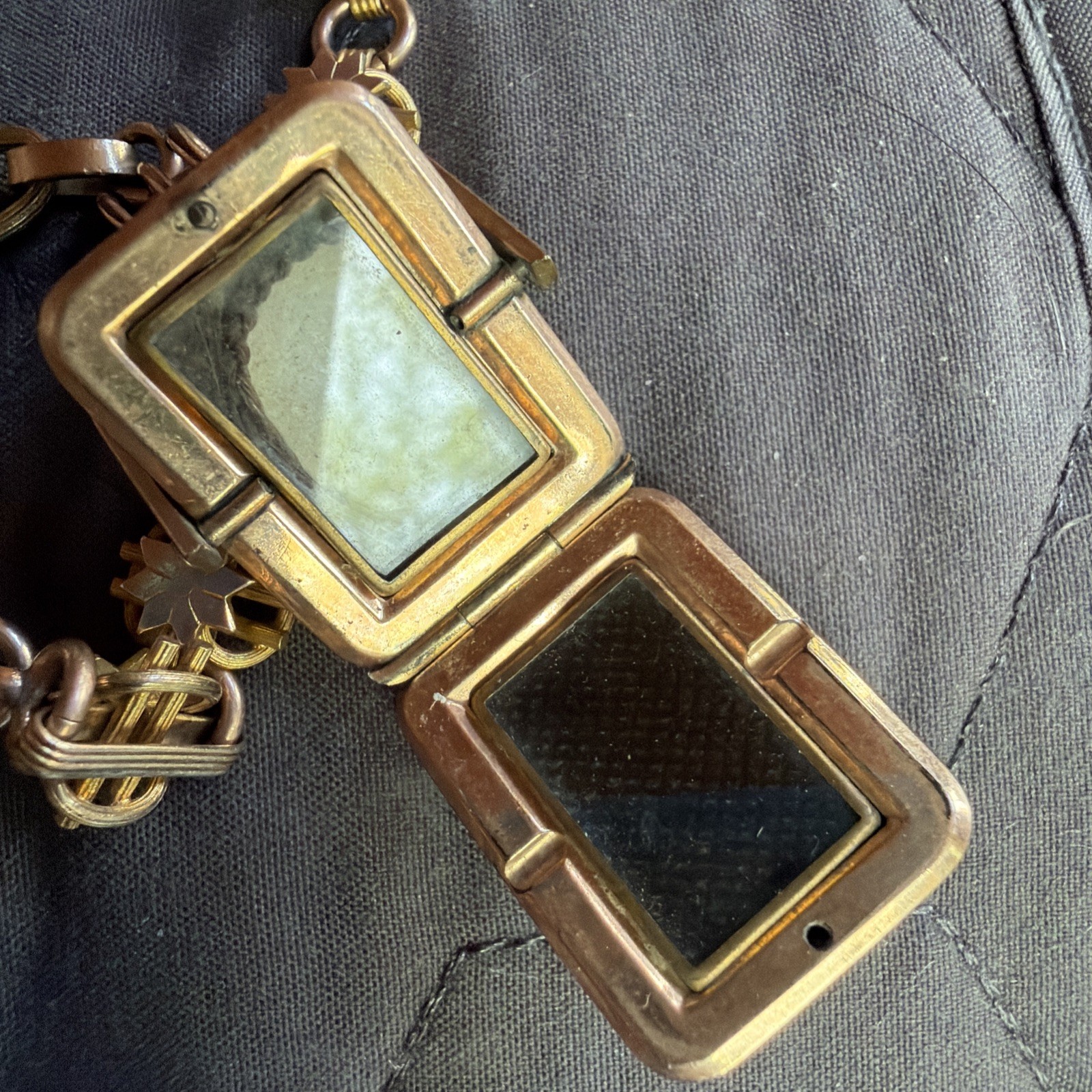 Victorian Lovely 59g Gold Fill Book Link Necklace GF Agate Bloodstone Locket Fob