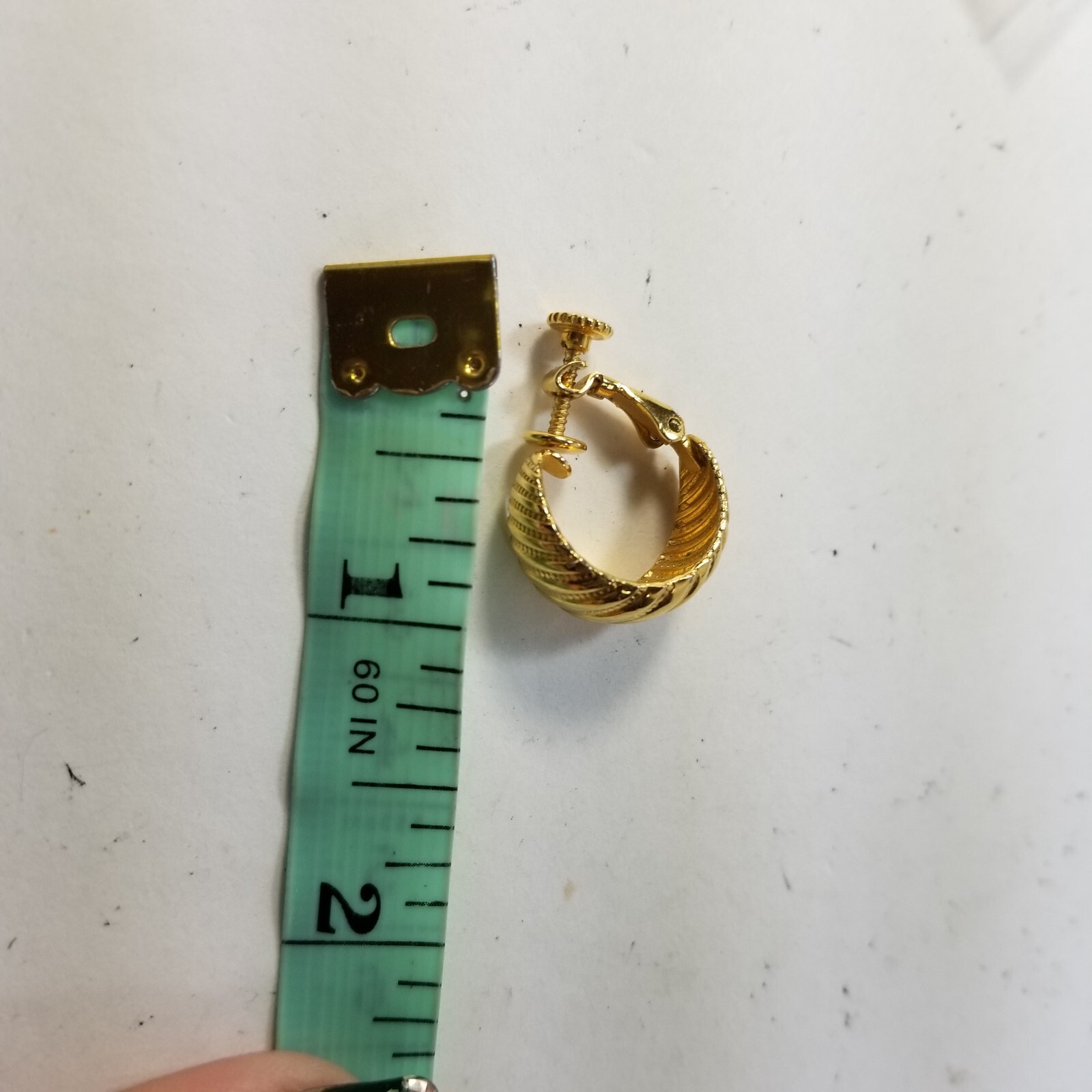 Vintage Napier Wide Huggie Hoop Clip-On Adjustable Screwback Earrings Goldtone