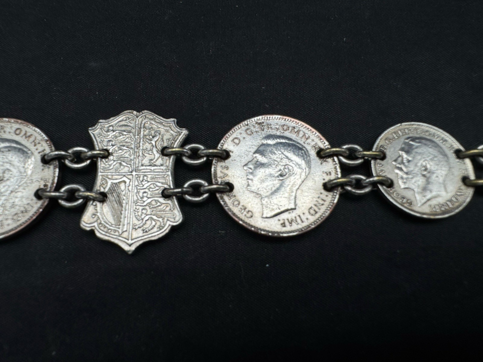 Vintage Coin Bracelet, 7.5″