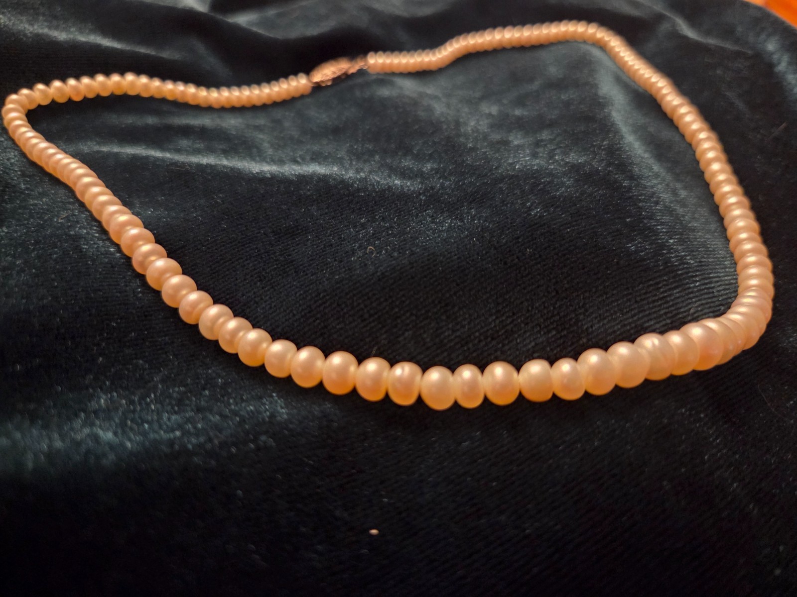 Vintage graduated natural pearl necklace with fish hook clasp
