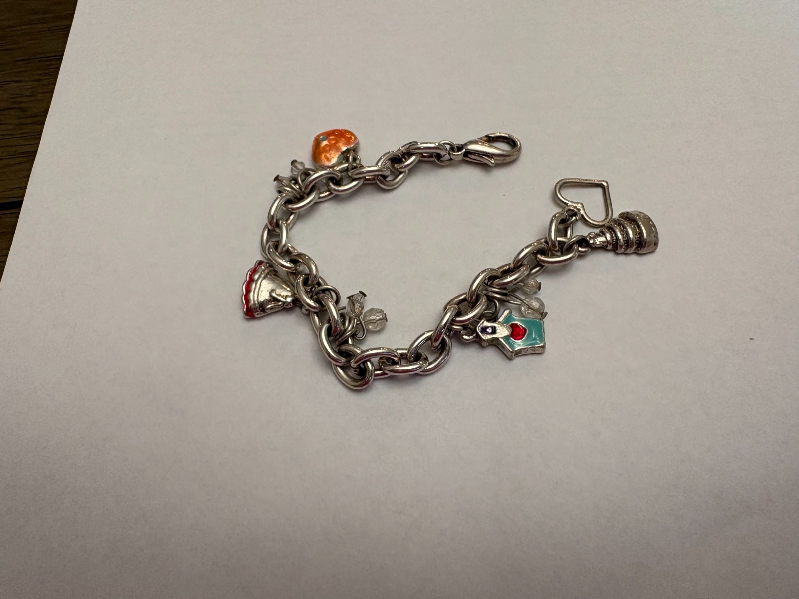 Vintage 4 charm silver bracelet