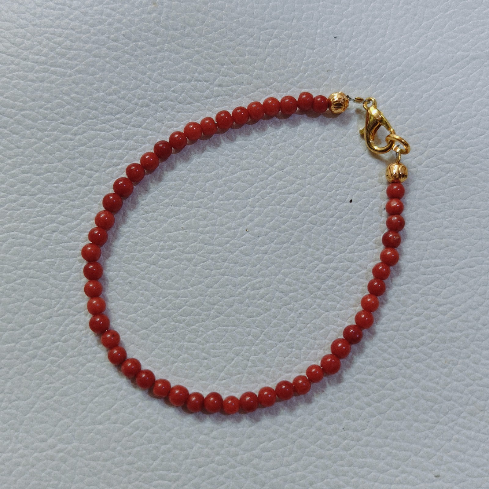 Natural Red Coral Beads Bracelet Italy Coral Bracelet Handmade Gemstone Jewelry