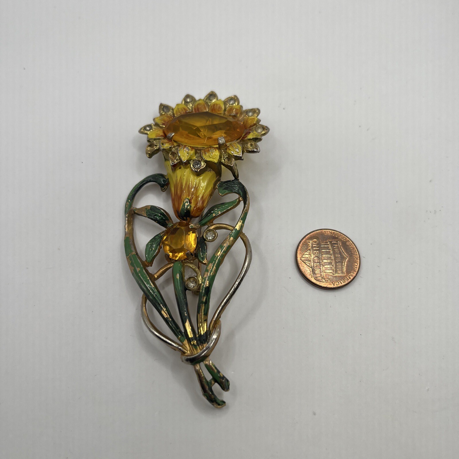 Vintage 1930s-1950s Large Sun Flower Brooch. #6