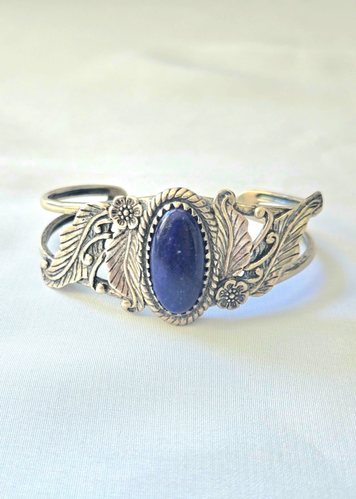 Relios Pollack 925 Sterling Silver Lapis Lazuli Cuff Bracelet 2.5″ – 33.67 Grams