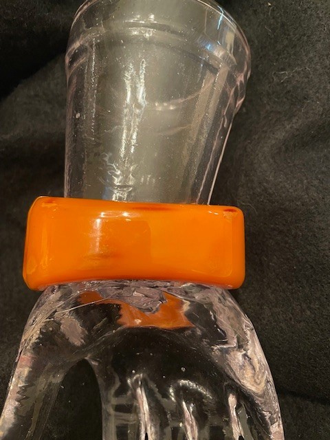 Art Deco 20-30’s Deeply Carved Flora Orange Bakelite Clamper Bangle Stunning!