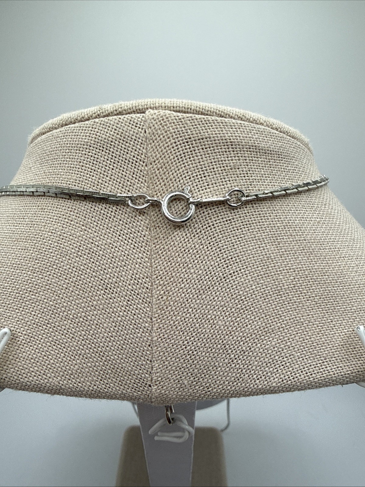 Sarah Coventry Shiny Silver Tone Bar Link Chain Spring Ring Clasp Necklace 28”