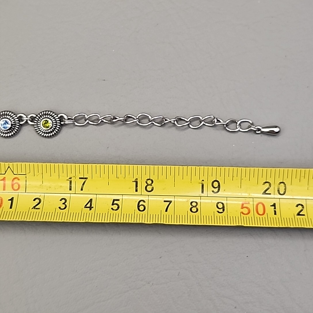 Vintage Lia Sophia Colorama Necklace Seltzer AB Rhinestones Round Linked 19″