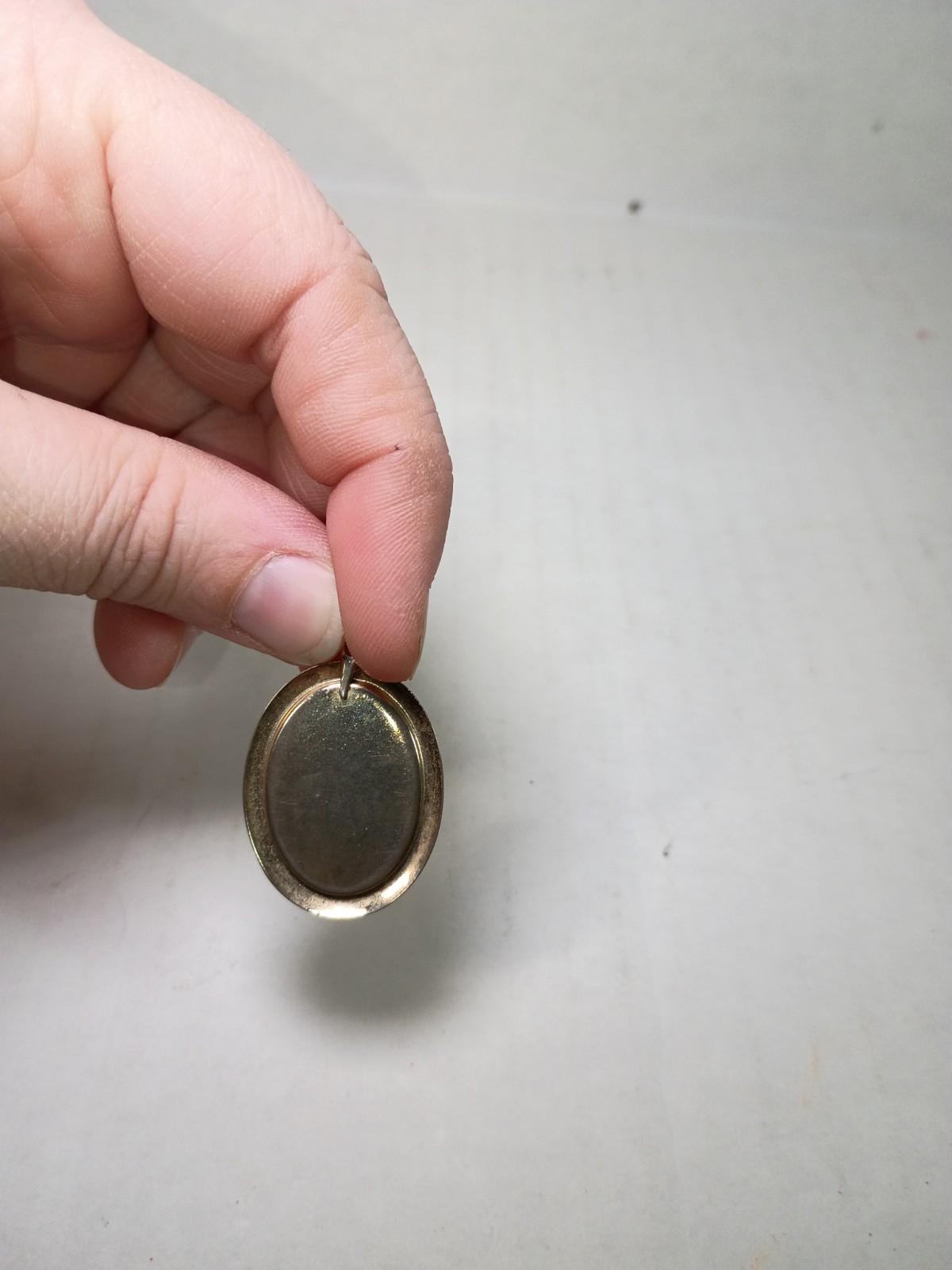 Vintage Victorian Lady Portrait Gold Trim Oval Pendant Art Nouveau