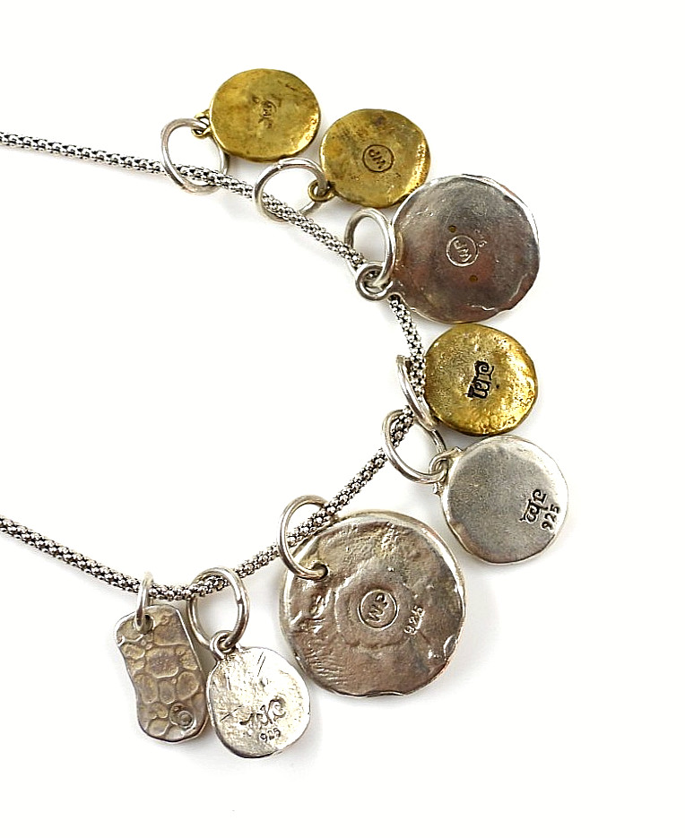 Waxing Poetic 925 Sterling Silver Popcorn Chain Necklace Charms Pendant Jewelry