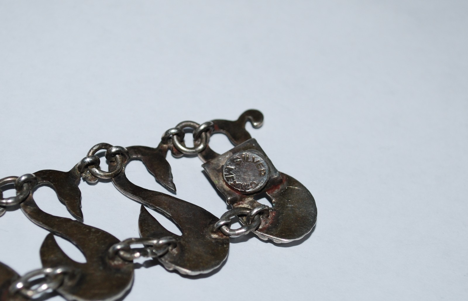 Art Deco Swans Bracelet Mexico Sterling Silver 1.37oz (39gr) 6.5inch (166mm)