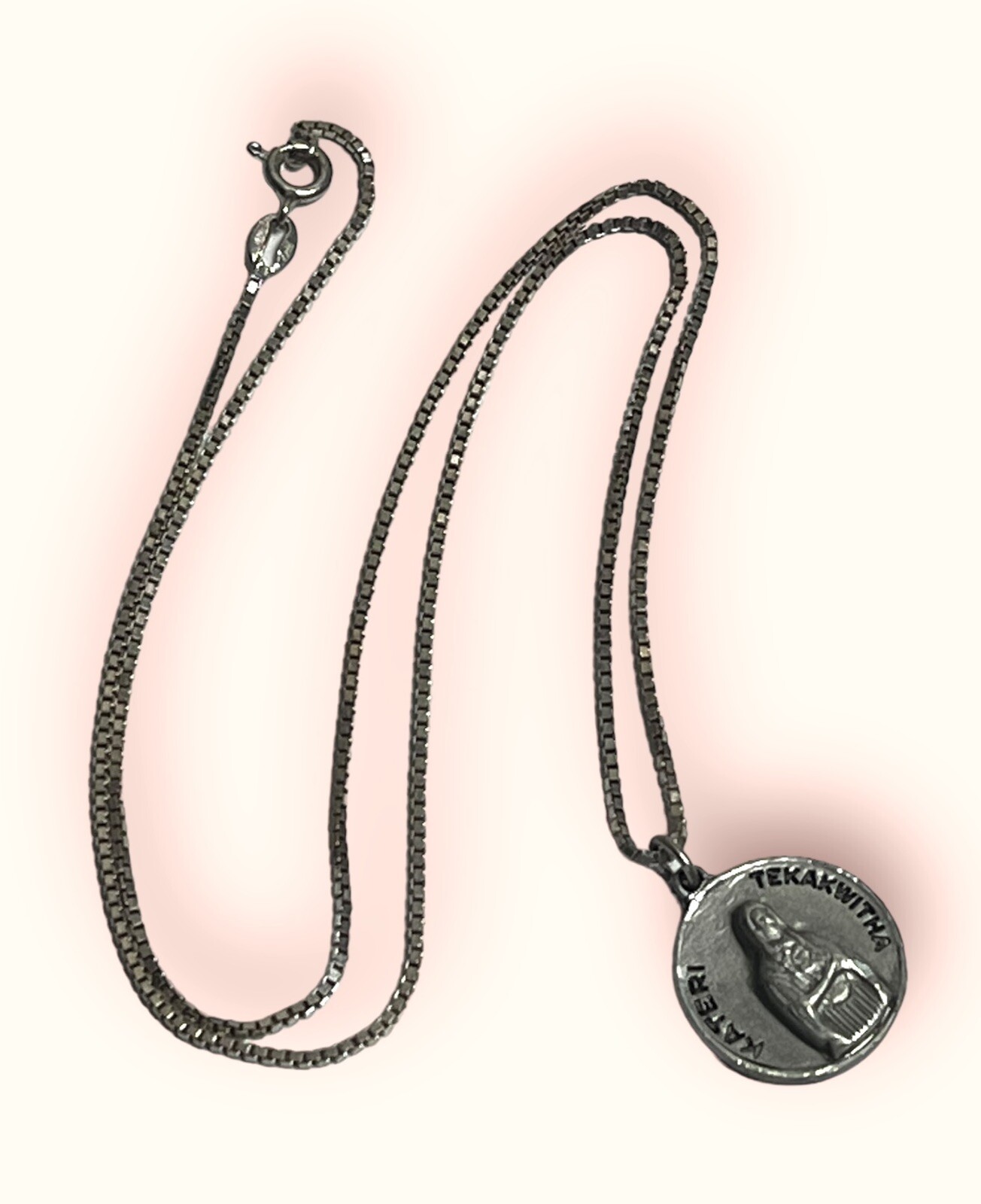 CREED Patron Saint Blessed Kateri Medal Pendant 20” Sterling Silver 925 Chain