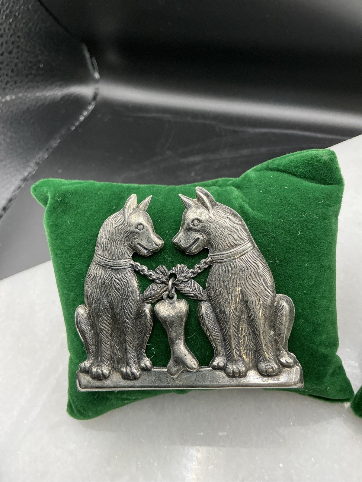 Vintage Dog German Shepherd Brooch Mix And Miniature Pewter Hound Lot