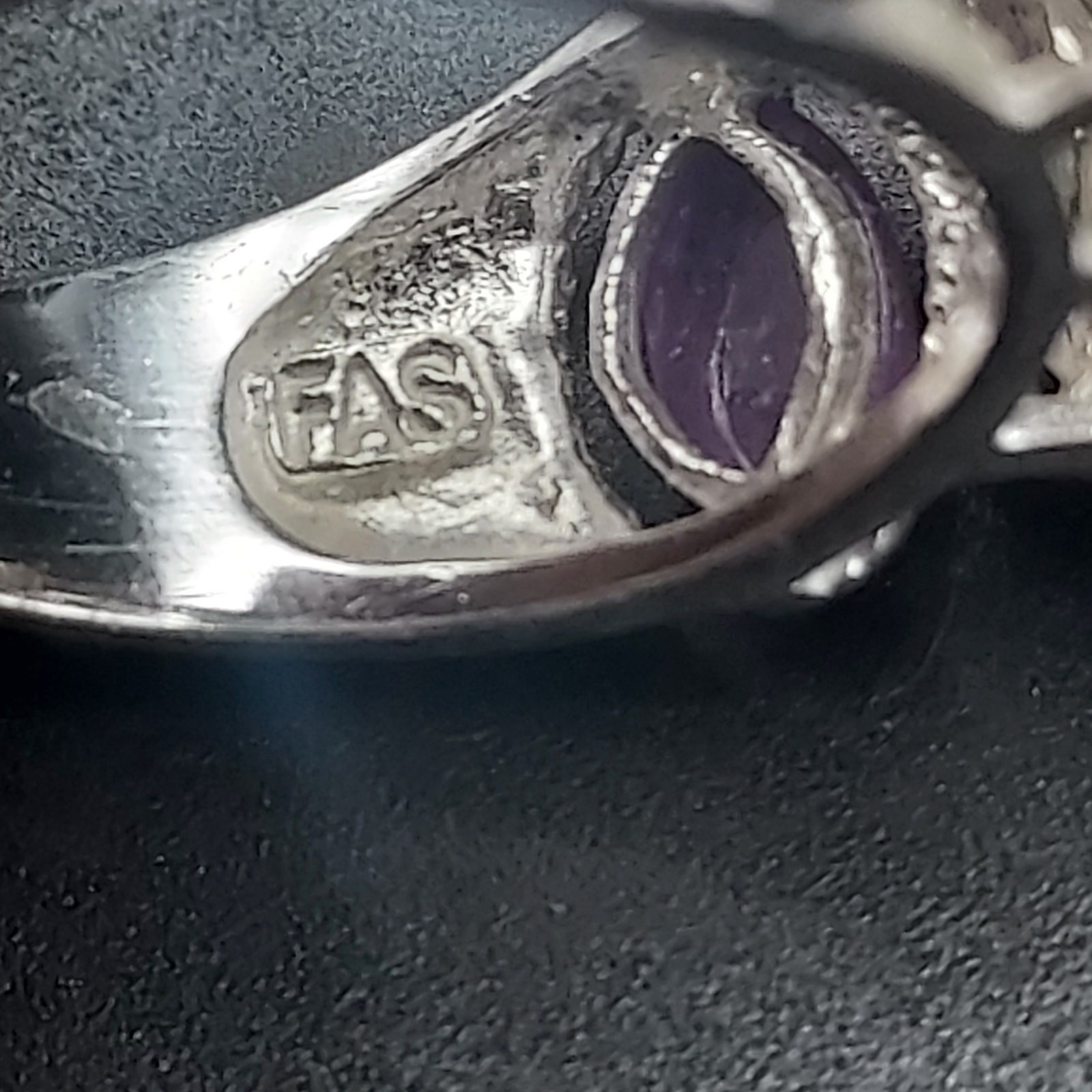 Sterling Silver Multicolor Gemstone Ring 925 FAS Amethyst Size 7