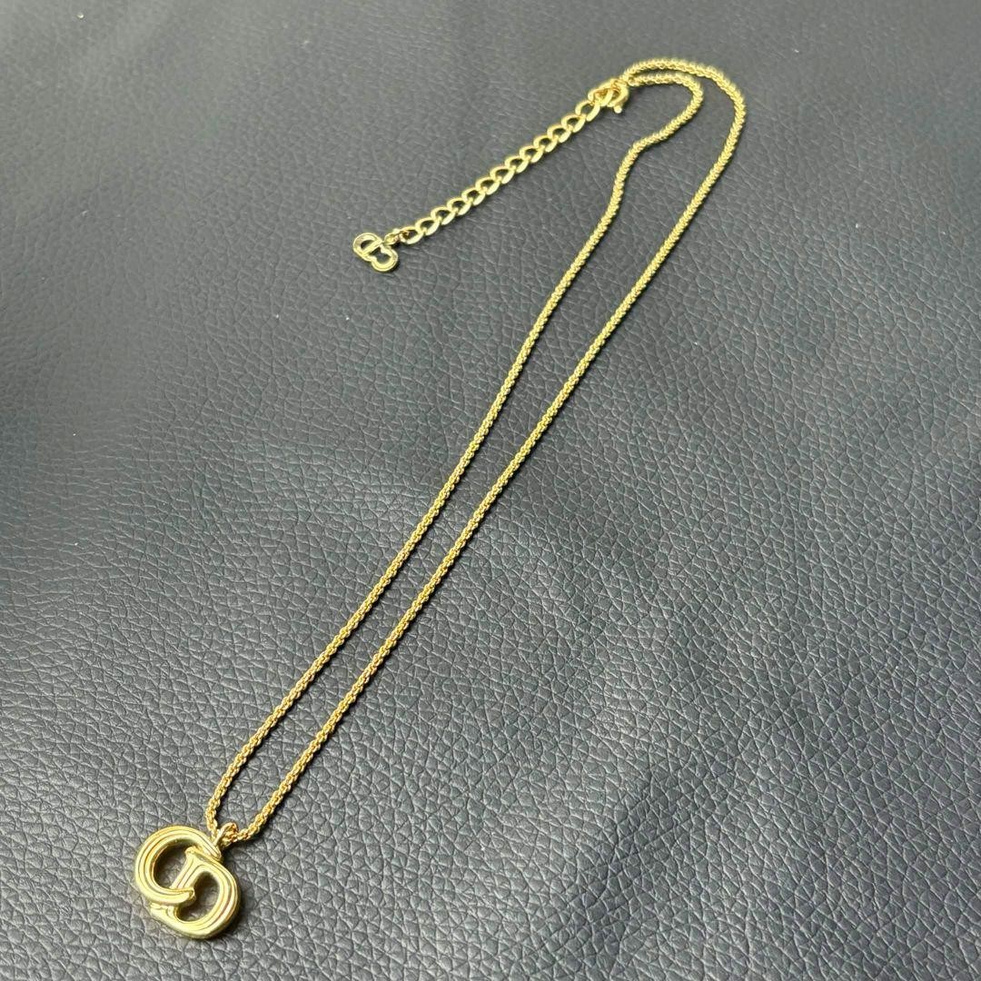 Christian Dior CD Logo Gold Necklace 45cm Vintage