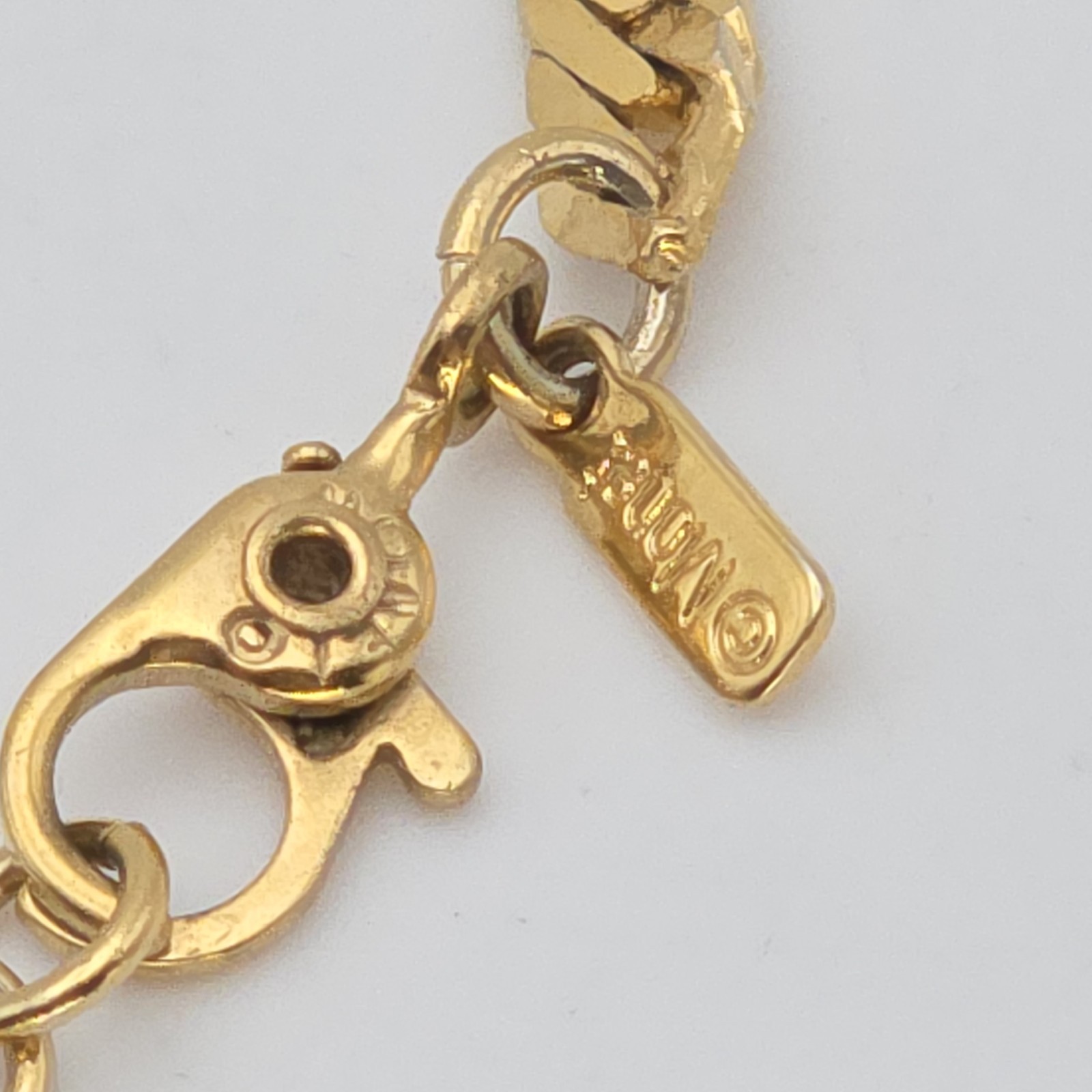 Genuine Vtg MONET Bracelet Serpentine Chain Sister Clasp Gold Plated Signed 7.5″