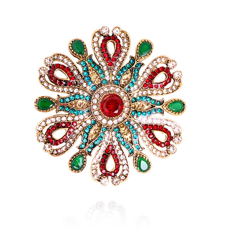 Women Vintage Enamel Flower Brooch Women Men Gorgeous Jewelry Gift Accessories