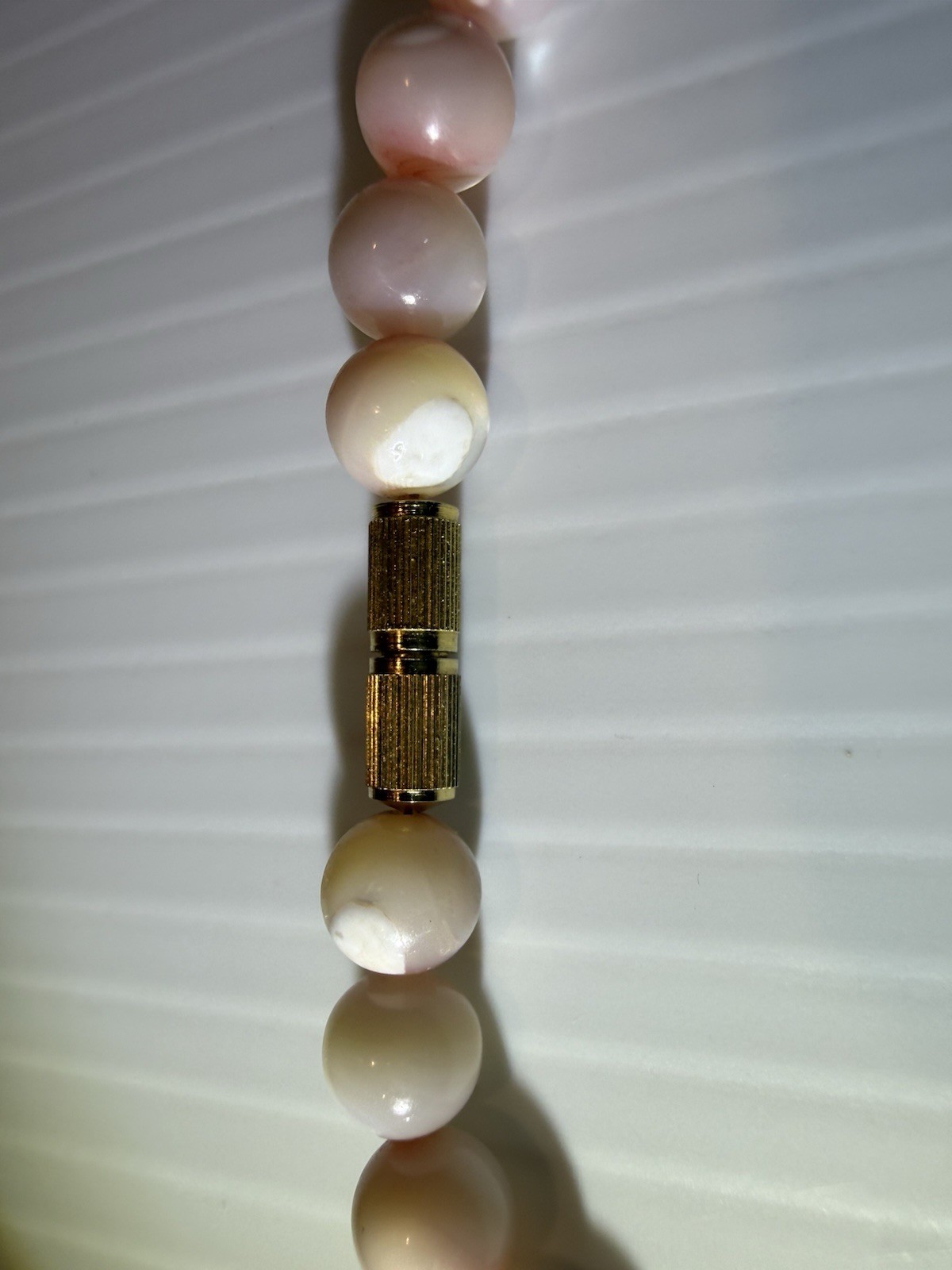 Vintage Pink Agate Bead Necklace Set 2pc Natural Stone 30in & 16.5in