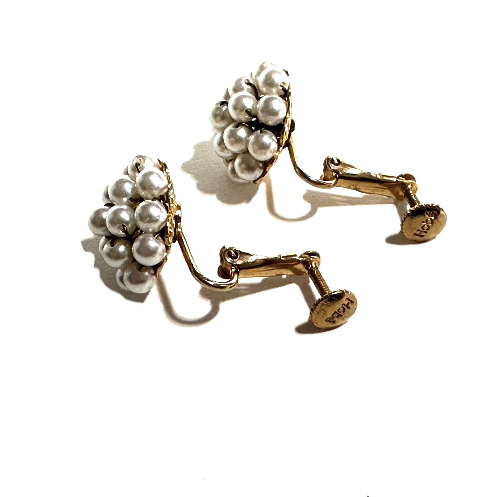 Vintage Hobe Faux Pearl Cluster Earrings Combo Clip On Screw Back Old Money