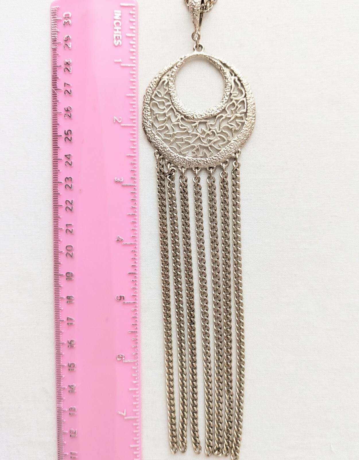 Layered Tassel Fringe Necklace Long Bold Art Deco Flapper Style Indie Jewelry
