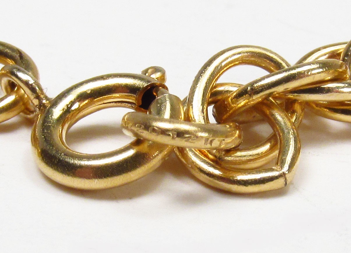 Vintage American Jewelry Chain Co. USA 12K Gold Filled Oval Link Necklace 26.5″