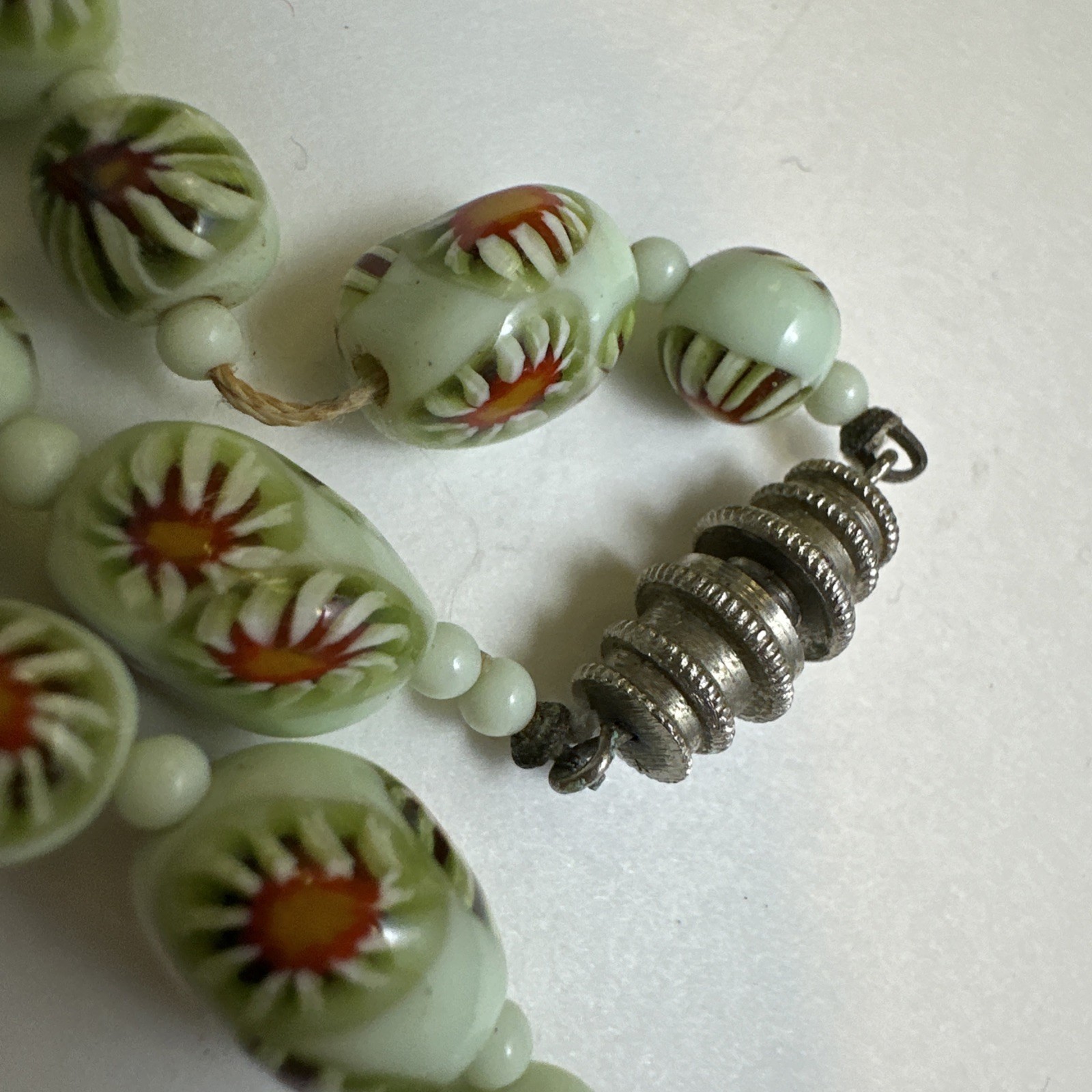 Vintage 16 Inch Italian Murano Glass Unique Milifiori Necklace