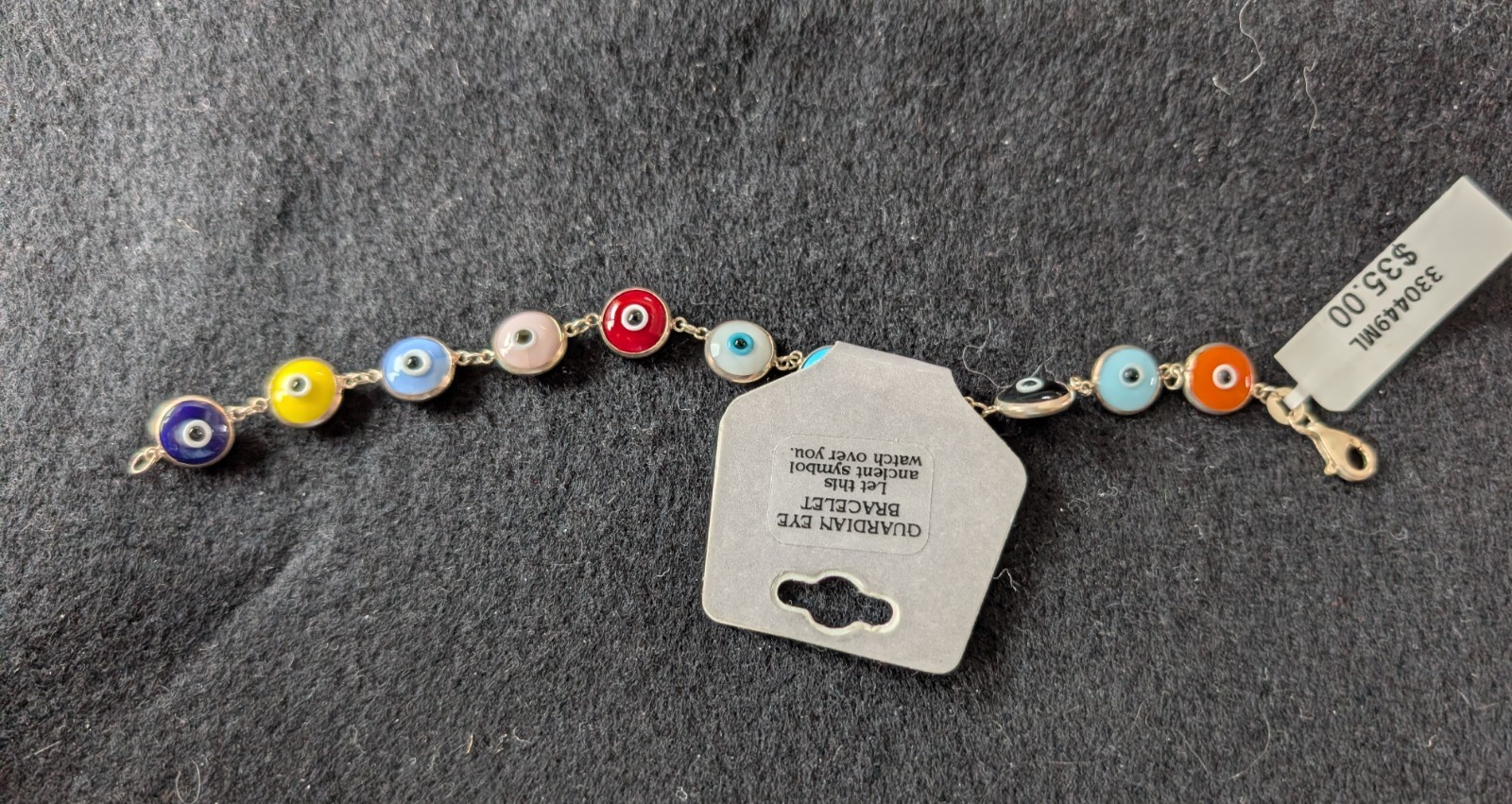 New with Tags 925 sterling silver glass evil guardian eye bracelet size 7.25″
